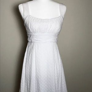B.Smart White Eyelet Dress Sleeveless